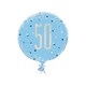 image 2 of Unique Party Glitz Prismatic Age Foil Balloon - Blue - 100