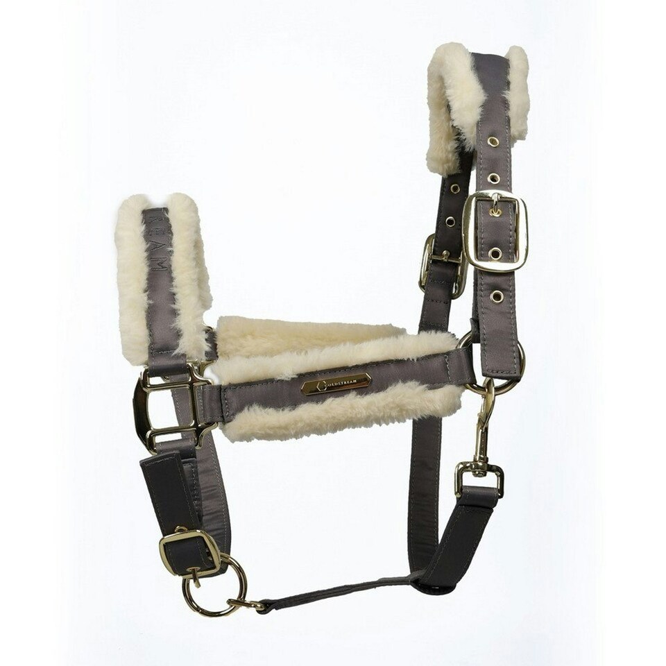 image 1 of Coldstream Langlee Luxury Horse Headcollar and Leadrope - Grey - Full