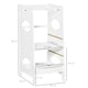 image 5 of HOMCOM Toddler Step Stool Kids Adjustable Standing Tower with Safety Rail | White