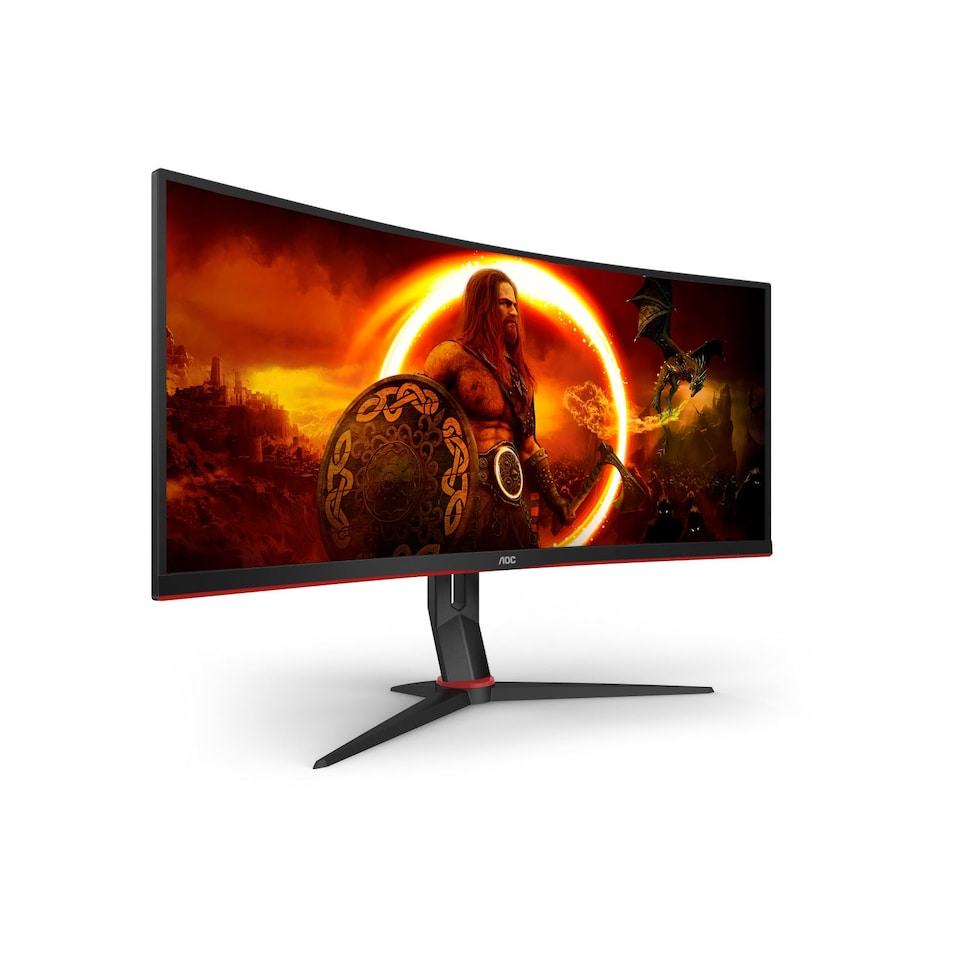 image 1 of AOC G2 CU34XP/BK 34" Curved UltraWide Quad HD 180Hz 1ms Height Adjustable Gaming Monitor | Black | Black, Red | 86.4 cm (34")
