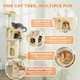 image 3 of PawHut 180cm Cat Tree, Multi-Level Large Cat Tower with 3 Sisal Scratching Posts, Condos, Plush Perches, Hammock, Ladder, Dangling Balls, Kitten Activity Centre for Kittens Playing Relaxing | Cream