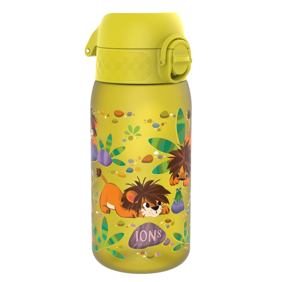 image 1 of Leak Proof Kids Water Bottle, BPA Free, 350ml (12oz) | Yellow | Baby Lions | One Size