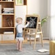 image 2 of AIYAPLAY 3 in 1 Kids Easel with Paper Roll, Storage Baskets | Yellow | Natural wood finish