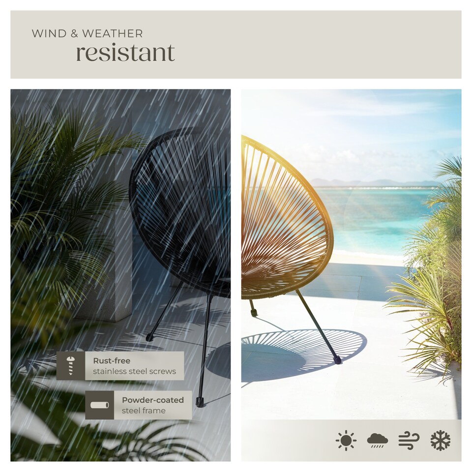 image 1 of Garden chairs in retro design set of 2 | Black | black | 1