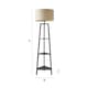 image 6 of ValueLights Hiru Black 3 Tier Shelf Floor Lamp Natural Shade | Cream