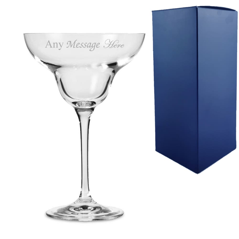 Uniqueful Personalised Engraved 270ml Infinity Cocktail Saucer Birthday Gift Box in Clear | Size: 300ml