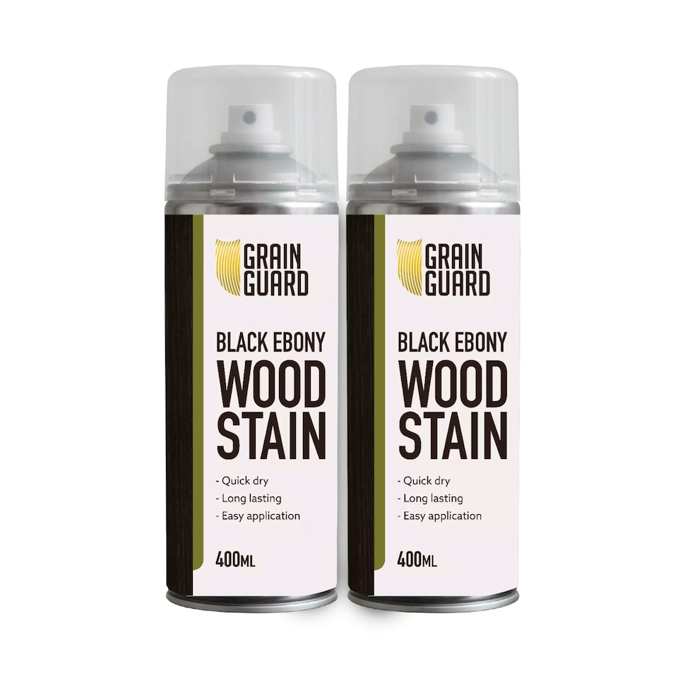 Grain Guard Water Based Wood Stain Spray - Black Ebony - 400ml - 2-Pack