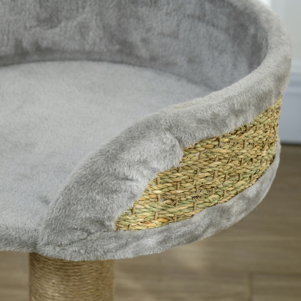 image 1 of PawHut Cat Tree with Scratching Post for Indoor Kitten Grey