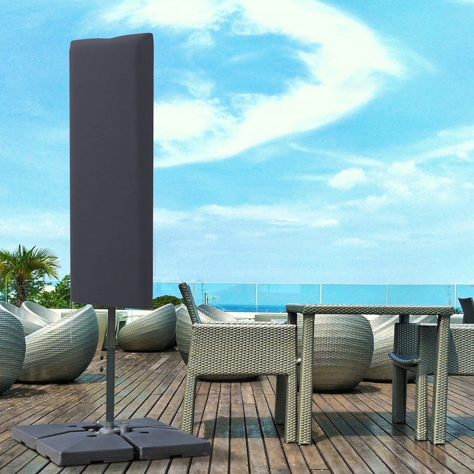 image 1 of Outsunny Garden Parasol Cover for 2-4m Outdoor Umbrella Protector w/ Rod, Zipper