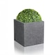 image 2 of Primrose Black Cube Planter Poly-Terrazzo Outdoor Patio Garden 30cm
