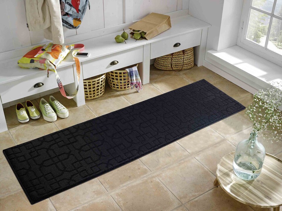 image 1 of Ivy Washable Cubed Trellis Design Anti Slip Doormats -