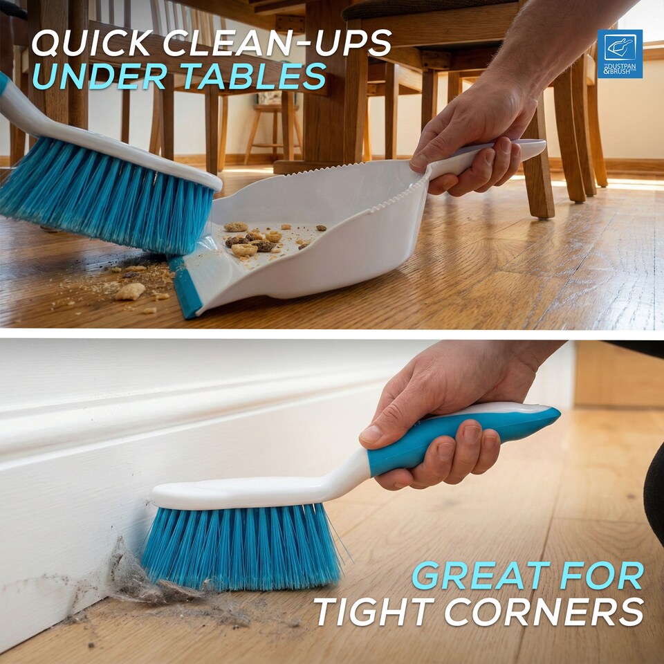 image 1 of Durable Bristles and Easy Sweep Dustpan and Brush Set