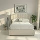 image 4 of Daresbury Winged Headboard Fabric Upholstered Ottoman Storage Bed Frame | Cream | Natural | Double