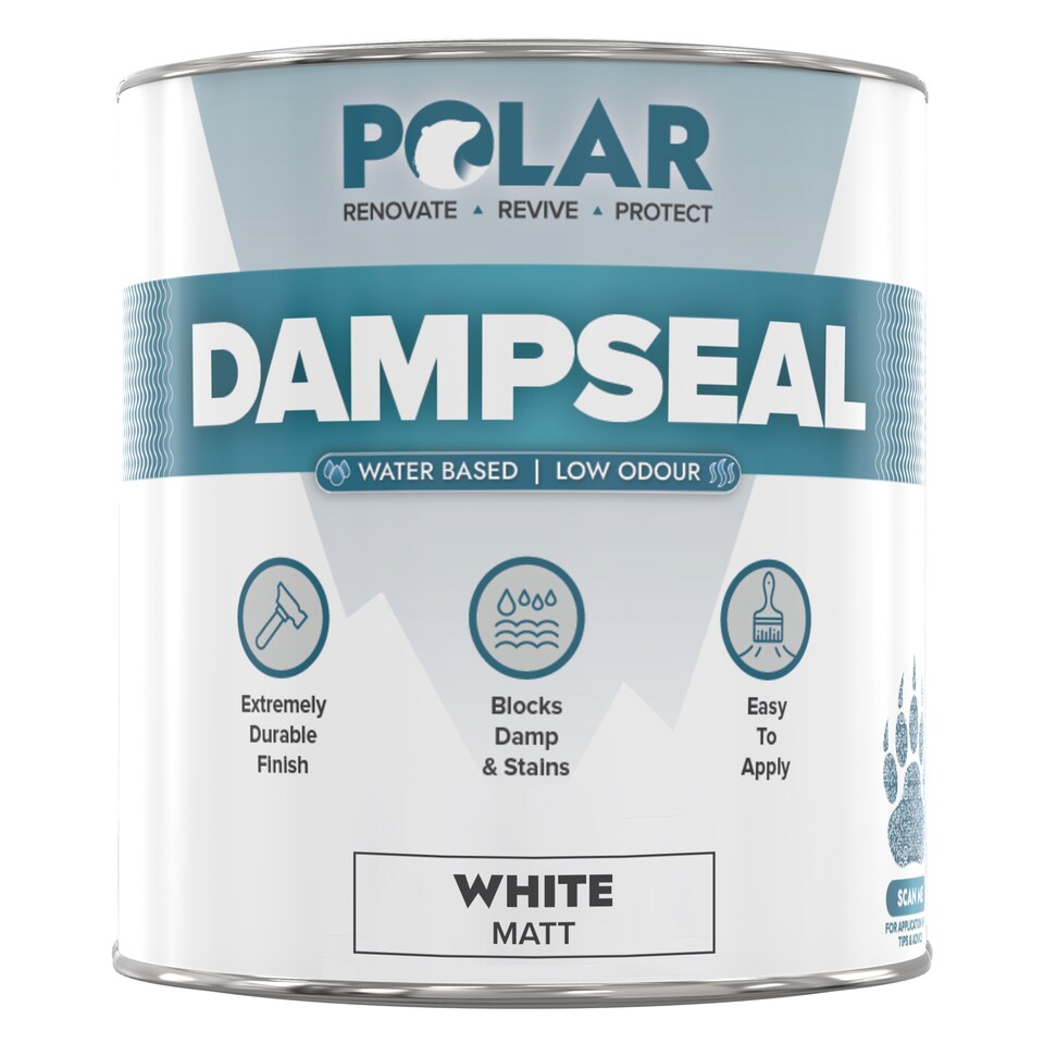 image 1 of Polar Damp Seal Paint Water Based Low Odour Matt | White | White | 1 litre