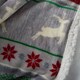 image 3 of BHS Christmas Stag Stripe Throw with Sherpa, Red | Grey | Grey | 1