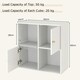 image 2 of COSTWAY 4-Cube Storage Organizer w/2 Cabinets White White