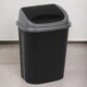 image 4 of Plastic Swing Top Waste Bin Can Dustbin Black & Grey Home Office Kitchen | Black | Black | 25 Litre