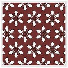 Modern decorative floral pattern (Picutre Frame) White | L