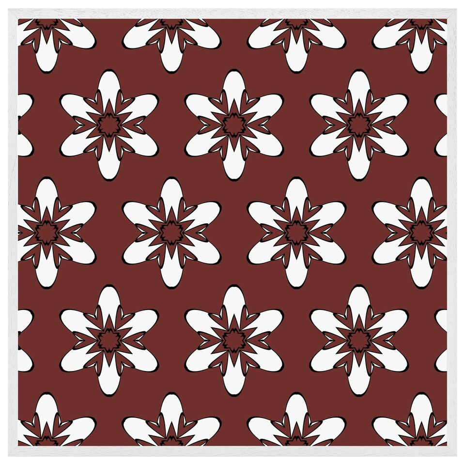 image 1 of Modern decorative floral pattern (Picutre Frame) White | L