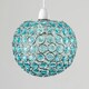 image 3 of ValueLights Modern Chrome Globe Ceiling Light Shade With Teal Acrylic Crystal Effect Jewels Blue