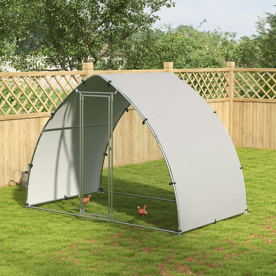 image 1 of PawHut Walk-In Chicken Run with Cover, for 4-6 Chickens, 3 x 1.9 x 2.2m