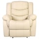image 2 of Chester Bonded Leather Manual Recliner Chair with Heat And Massage (Cream)