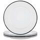 image 1 of Argon Tableware White Enamel Dinner Plates - 25.5cm - Black/Grey