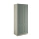 image 1 of Classic Square Panel Sage Green Double Wardrobe with Single Rail & Internal Drawers Green