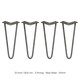 image 4 of 4 x 12" Hairpin Legs - 2 Prong - 12mm - Raw Steel Silver