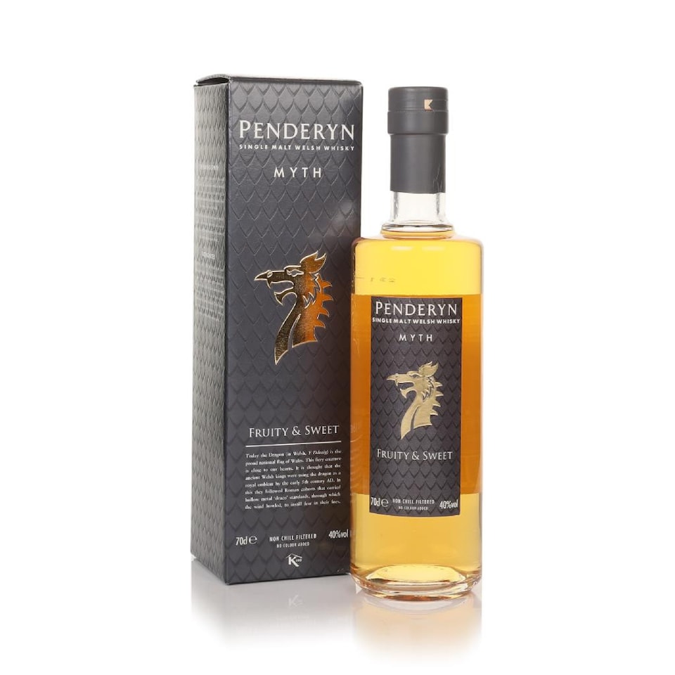 image 1 of Penderyn - Dragon Series - Myth Single Malt Welsh Whisky | Multi | Woody flavours up front and then sweetness spreads. Dark sugars this time though. I’m thinking more in the realms of a sticky toffee pudding, with dark fruits and a little cakey spice. Marsala wine on the close. | 1