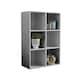 image 2 of Storage Cube 6 Shelf Bookcase Wooden Display Unit Organiser Black Furniture Black | No Drawers