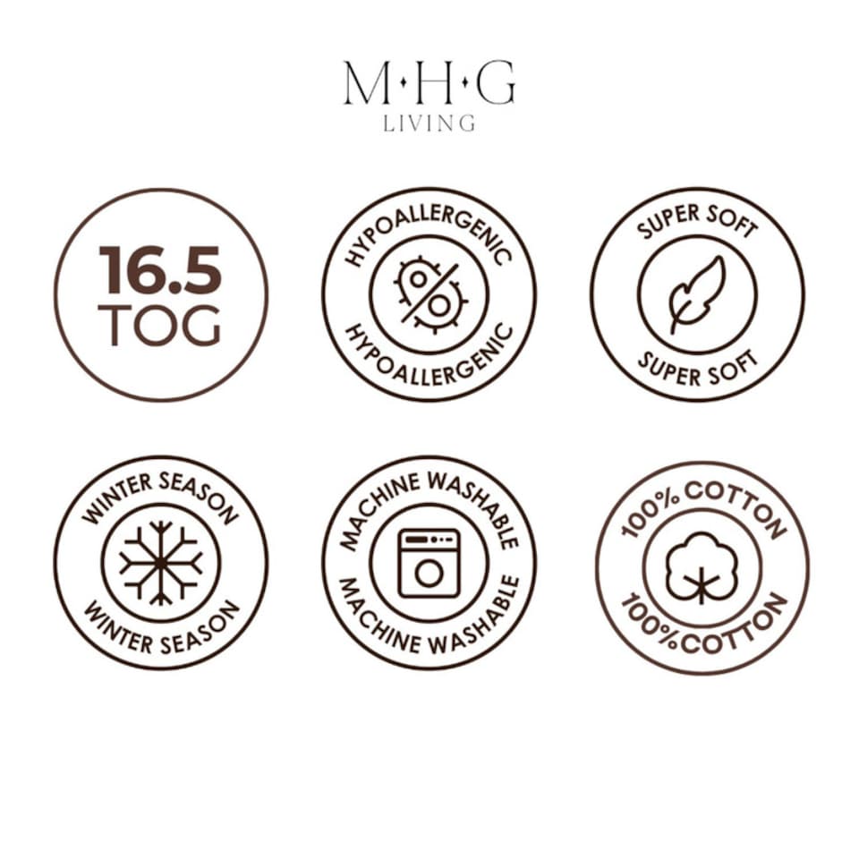 image 1 of MHG Living 100% Cotton 16.5 Tog Winter Duvet-King