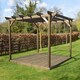 image 1 of Garden Pergola and Decking Kit - Wood - L420 x W420 x H270 cm - Rustic Brown