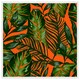 image 1 of Green tropical leaves on orange (Picutre Frame) White | XS