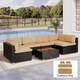 image 2 of Outsunny Garden Rattan Sofa Set Polyester Cover Replacement No Cushion | White | Beige | 1