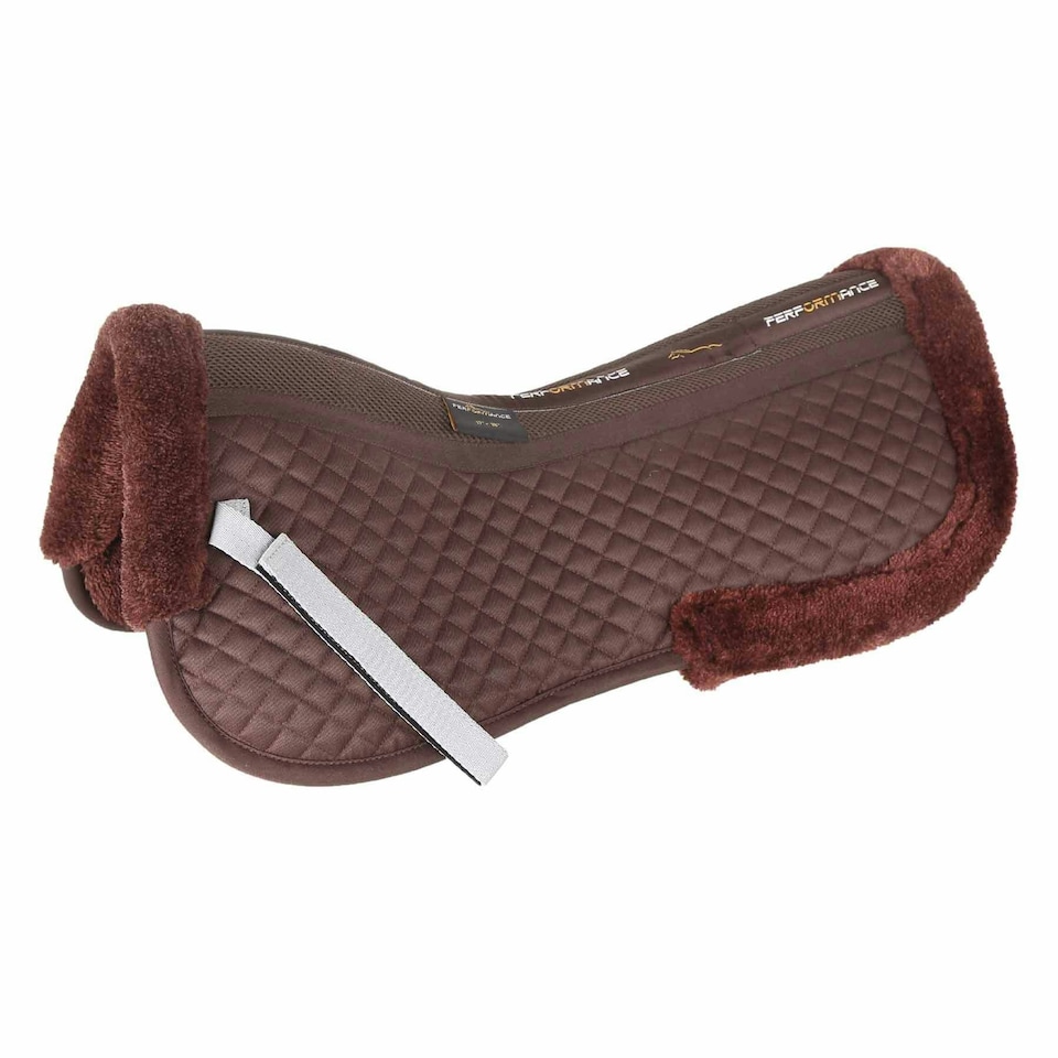Performance Lined Horse Half Pad - Brown - 17in - 18in