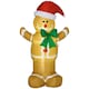 image 1 of HOMCOM 6ft Inflatable Gingerbread Man Santa Hat LED Outdoor Multicolor