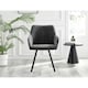 image 3 of Furniturebox 2x Falun Dark Grey Fabric Black Leg Dining Chairs