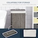 image 3 of HOMCOM Collapsible Clothes Hamper with Lid Handles Removable Lining, Grey
