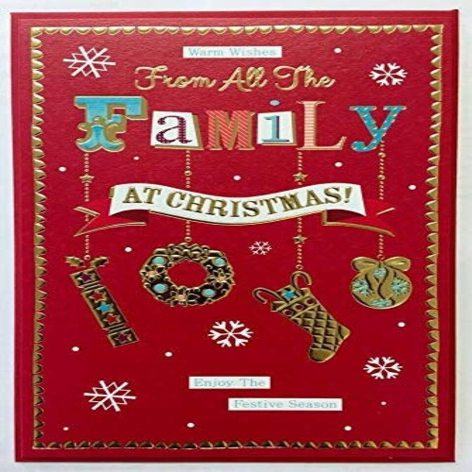 image 1 of TRADITIONAL FROM ALL THE FAMILY AT CHRISTMAS NICE VERSE GOLD FOIL GREETING CARD