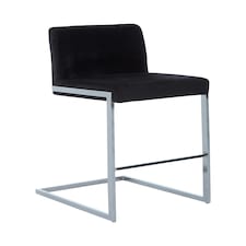Tamzin Black Velvet Bar Chair With Low Back Black