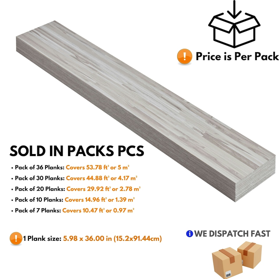 image 1 of Self Adhesive Floor Planks | 36x5.98in (91.4x15.2cm) Each | Peel & Stick Vinyl Flooring | Slatewood Flow Effect | Waterproof Tiles for Home DIY Floors Brown | 1.39 sqm