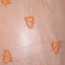 Orange Embroidered Organza Fabric for Dressmaking, 140cm / 55" Wide - per metre