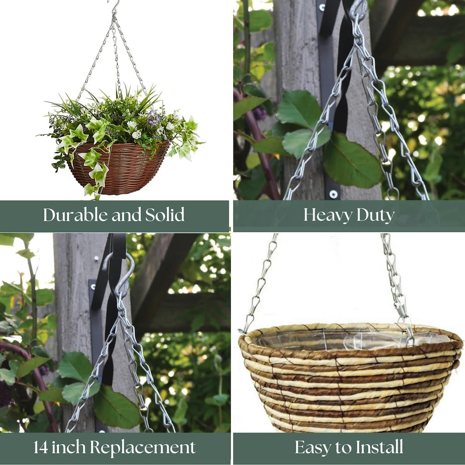 image 1 of Marco Paul Metal Silver Hanging Basket Chain 14" Silver