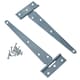 image 6 of 8in / 204mm Heavy Duty T Tee Hinges For Shed + Garden Gates Zinc Plated 4pc