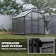 image 7 of Outsunny 6x6ft Walk-In Polycarbonate Greenhouse Plant Grow Galvanized