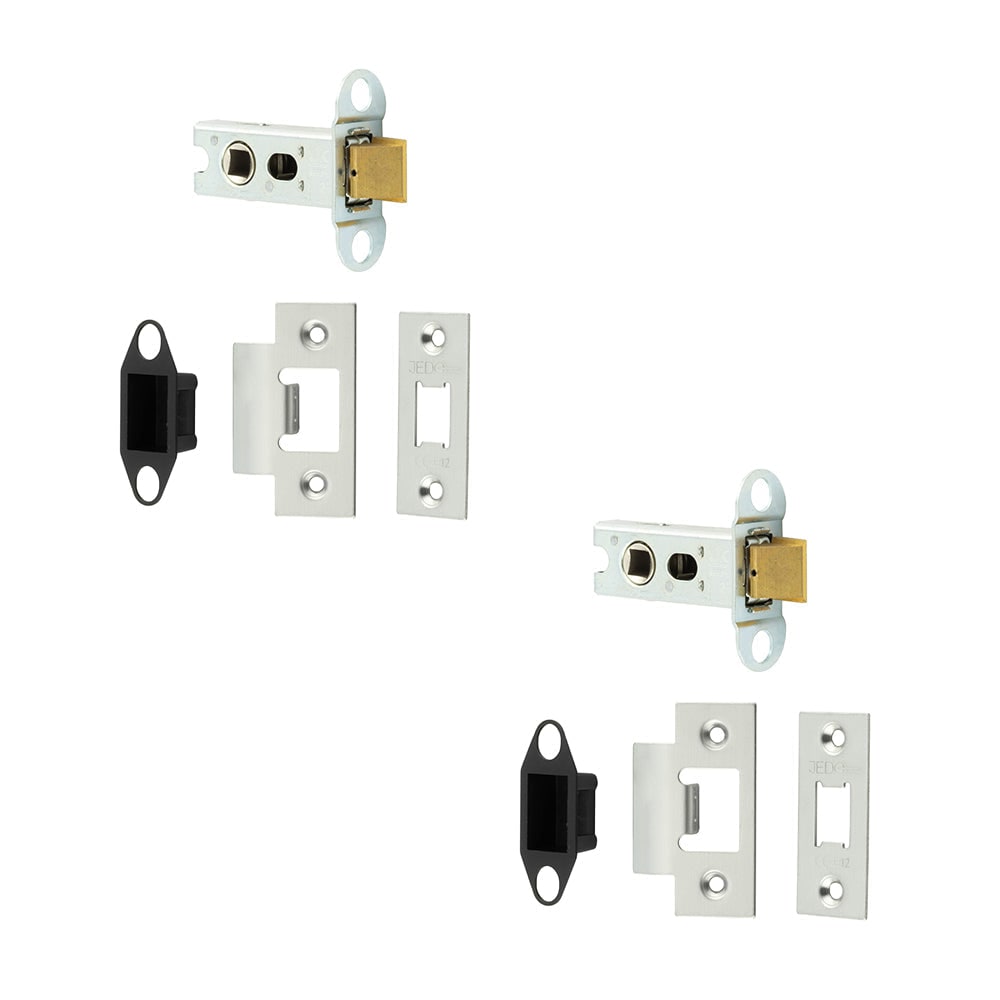 2 PACK Heavy Duty Tubular Latches for Secure Door Locking - 64mm Satin Stainless Steel
