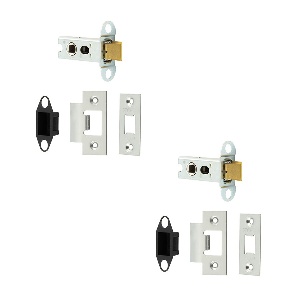 image 1 of 2 PACK Heavy Duty Tubular Latches for Secure Door Locking - 64mm Satin Stainless Steel