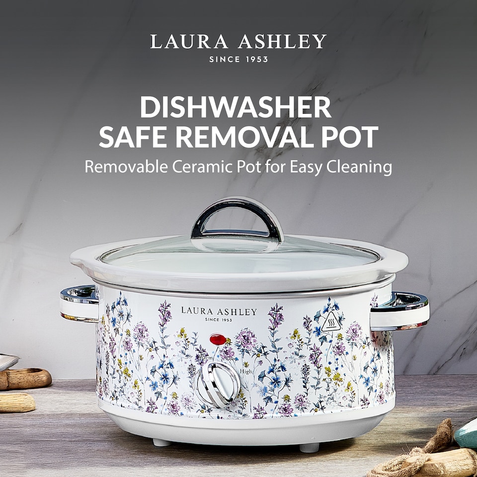 image 1 of Laura Ashley Slow Cookers 6.5 Litres. Large Capacity Slow Cooker for 4 to 5 People. Energy Efficient with 3 Heat Settings