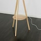 image 2 of ValueLights Morrigan Wooden Tripod Floor Lamp Base with Shelf Brown